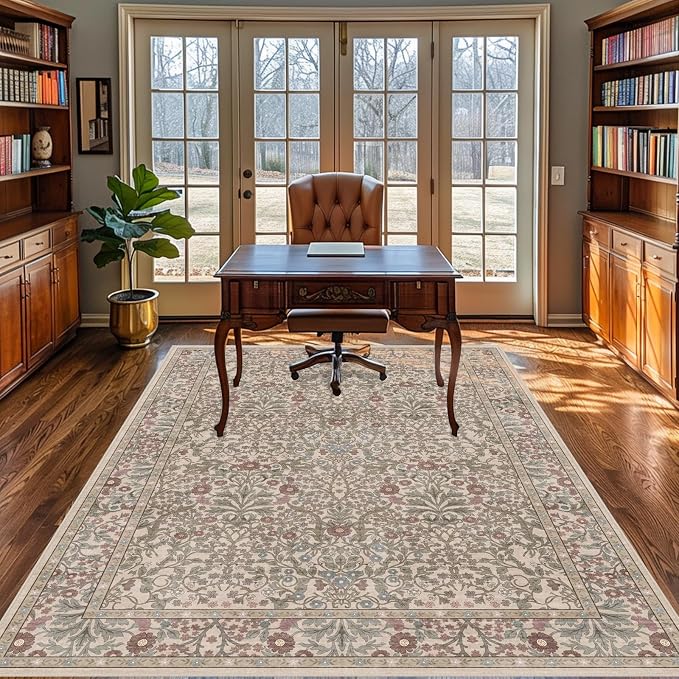 4x6 Area Rug for Bedroom Beside Rug, Laundry Room, Washable Non-Slip Low Pile - Image 4