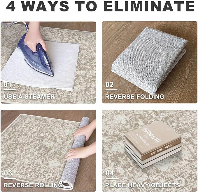 KILOCOCO Hallway Runner 2x6 Kitchen Runner Rug Printed Vintage Floral Washable - Image 9