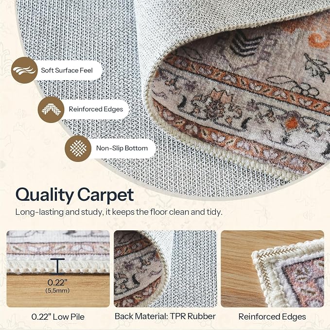 HOOBRO Washable Rug 8 x 10 Area Rugs - Image 8