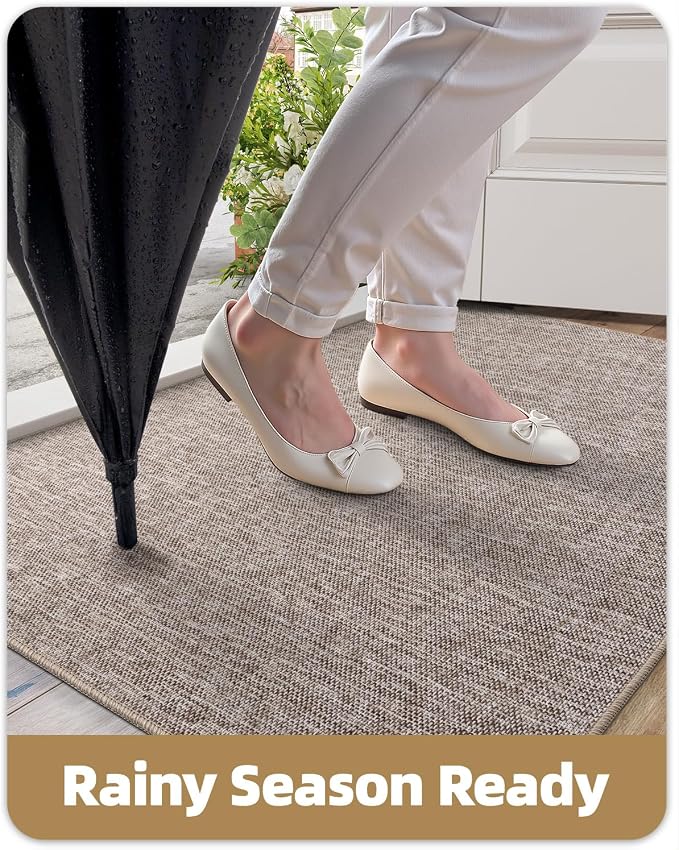 Color&Geometry Ultra Thin Indoor Door Mat 32"x48", Non Slip Rubber Backed Dirt - Image 7