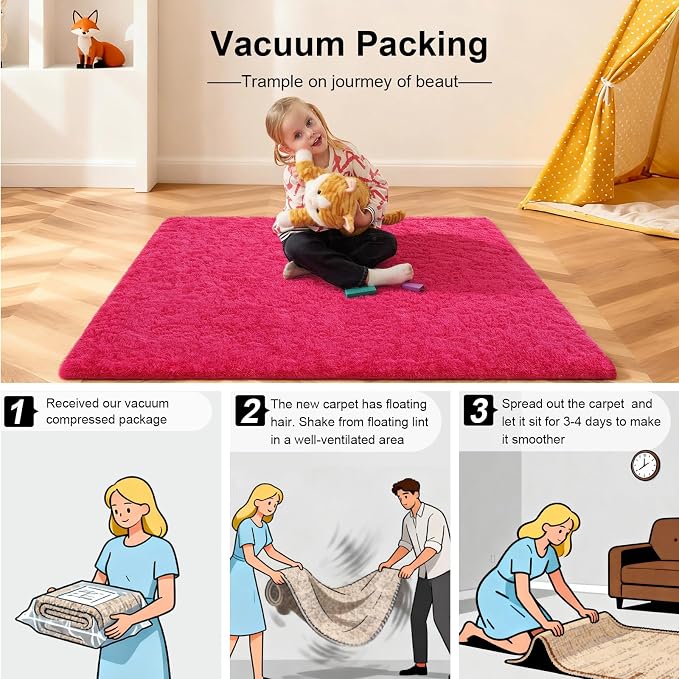 4x6 Rugs for Bedroom, Fluffy Area Rugs for Living Room, Small Fuzzy Shag Soft - Image 5