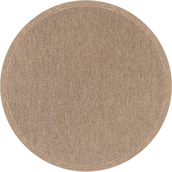 CAMILSON Easy Jute Round Rug 4ft Indoor Outdoor Natural Color Fiber Area Rugs - Image 2