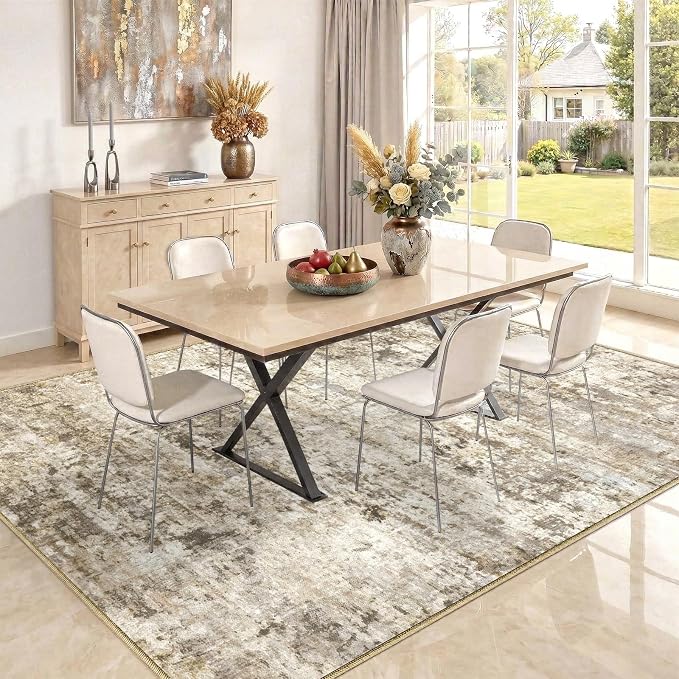 9x12 Area Rugs Washable Living Room Rug-No Slip Soft Carpets Modern Abstract - Image 3