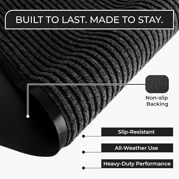 4 Pack 2' x 3' Door Mat, Heavy Duty Entryway Mat, Low Profile Indoor Outdoor - Image 3