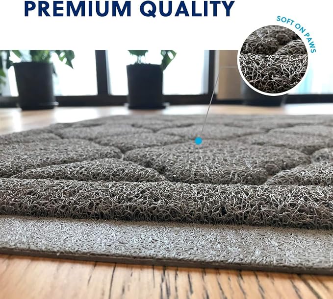 WePet Cat Litter Box Mat, Kitty Premium PVC Pad, Durable Trapping Rug, - Image 4