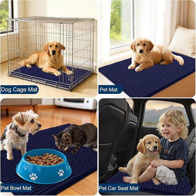 OLANLY Dog Door Mat for Muddy Paws 59x24, Ultra Absorbent Chenille Mud Doormat - Image 7