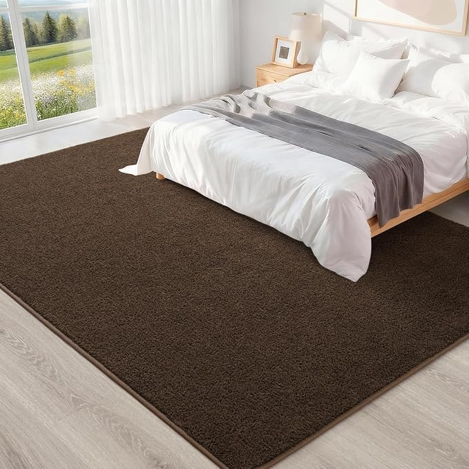 4x6 Feet Brown Area Rugs for Bedroom, Indoor Washable Memory Foam Rug for - Image 6