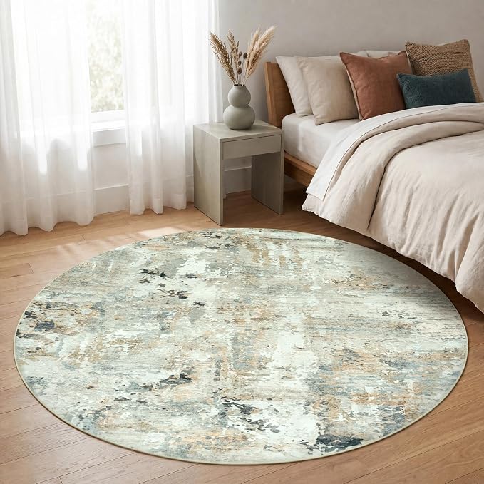 4ft Round Rug Washable Non-Slip, Small Circle Rug - Image 2