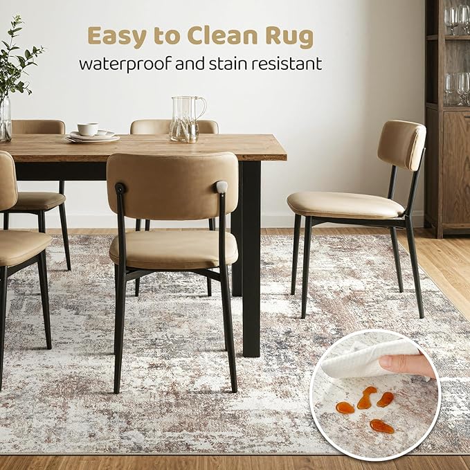 8x12 Area Rug Living Room: Washable Large Abstract Modern Soft Rugs Stain - Image 6
