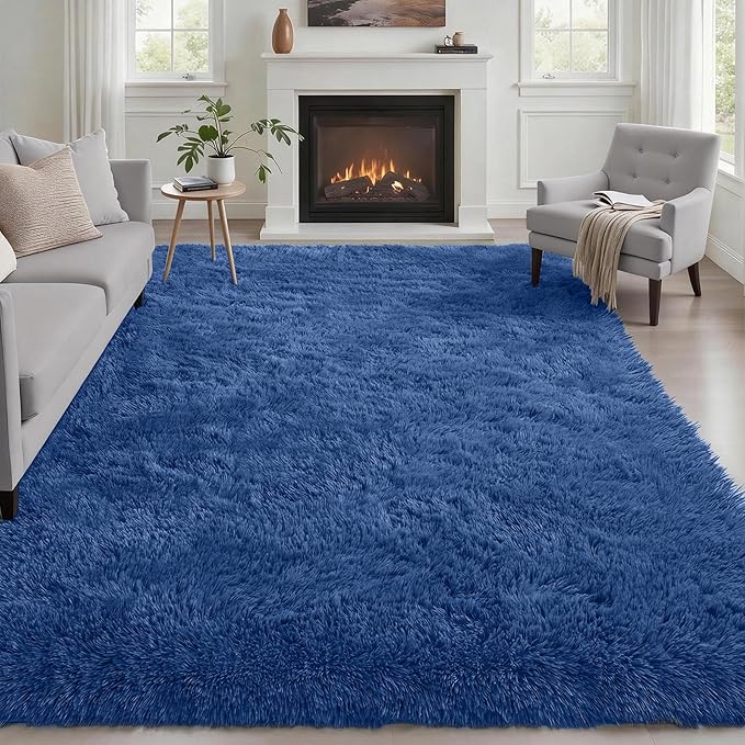 Fluffy 5x7 Area Rugs for Living Room Bedroom: Ultra Soft Shag Rug Non-Slip by Luxturiy