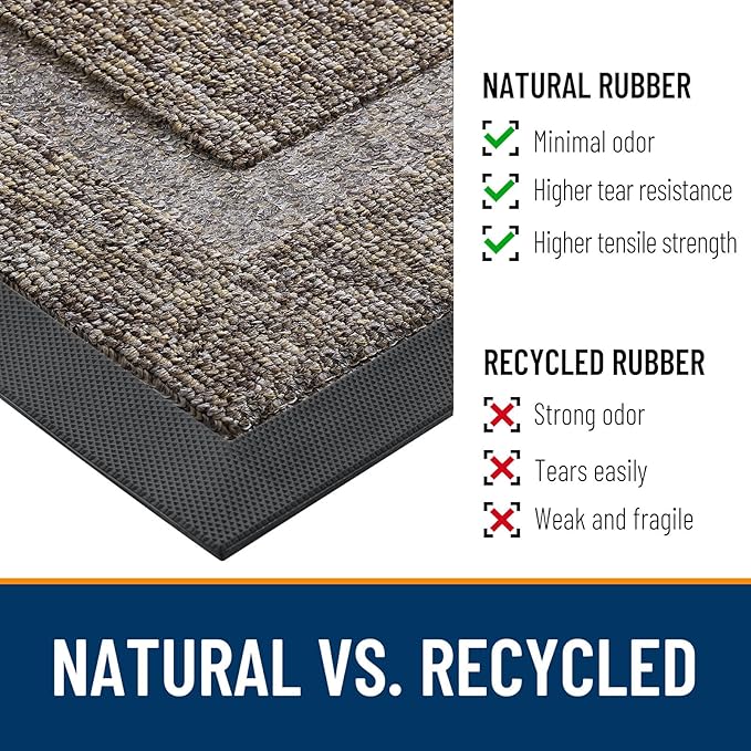 OLANLY Half Circle Door Mat Indoor Outdoor Entrance Welcome, Waterproof - Image 3