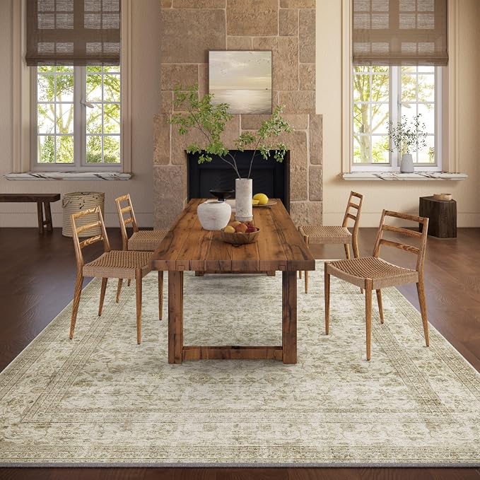 10x14 Area Rug Washable Rugs: Large Living Room Rug Stain Resistant Non Slip - Image 5