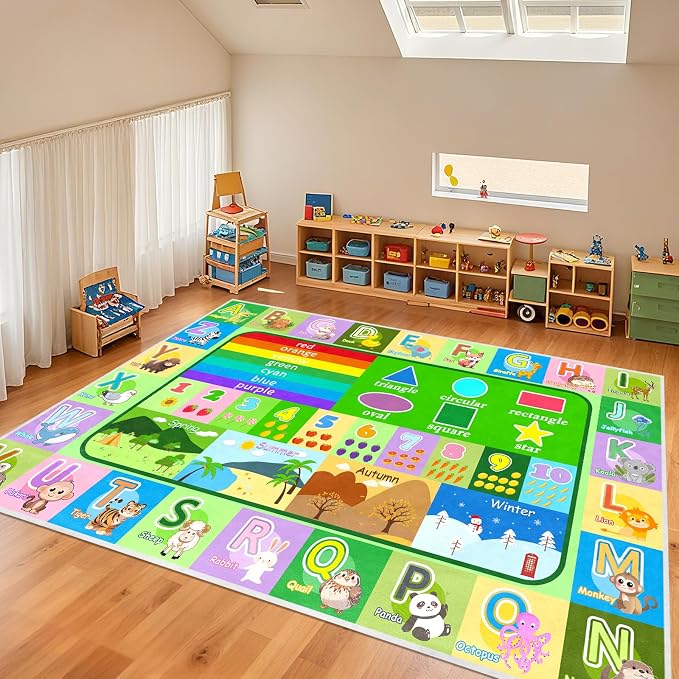 9x12 Feet Extra Large Kids Educational Rug by OGPJKEQR