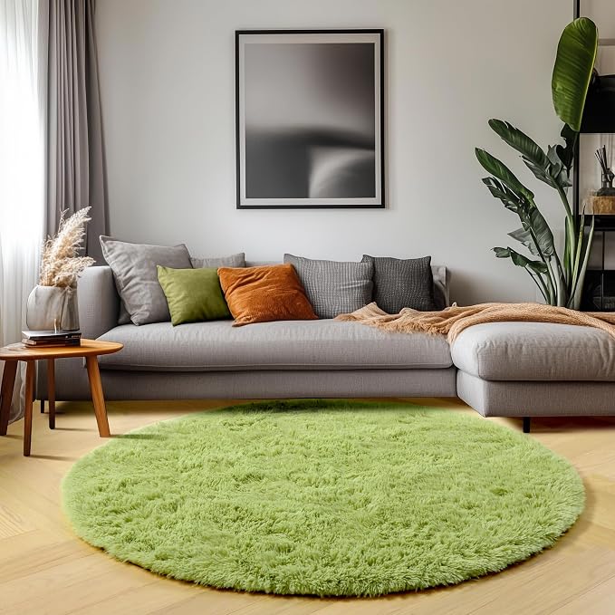 ONASAR Grass Green Round Rugs 5ft - Image 7