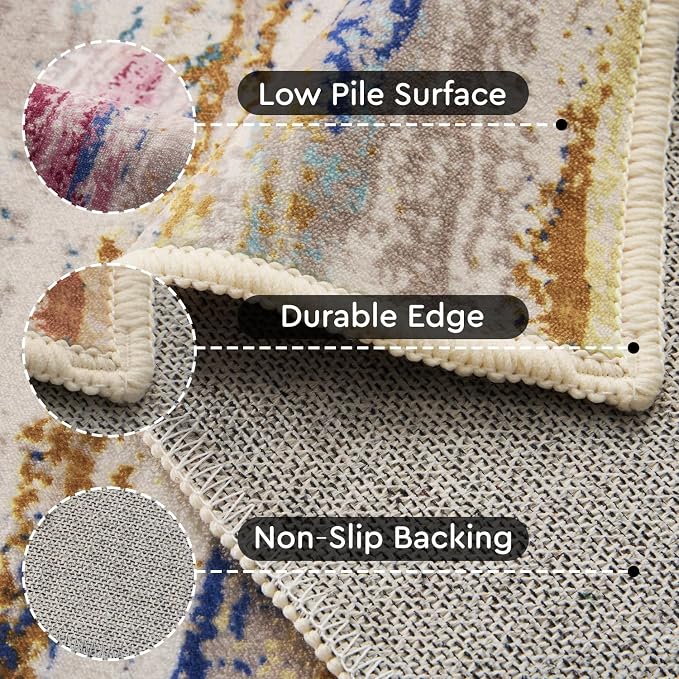 tchdio 6x9 Area Rugs for Living Room, Colorful Modern Abstract Area Rug - Image 3