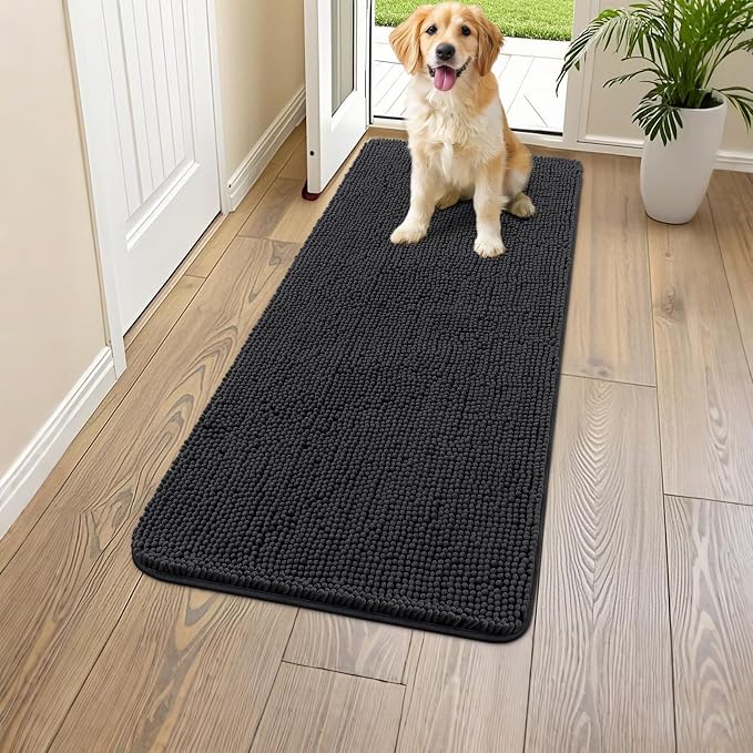 Smiry Dog Door Mat for Muddy Paws 45x27, Absorbent Dirt Trapper, Non-Slip by Smiry