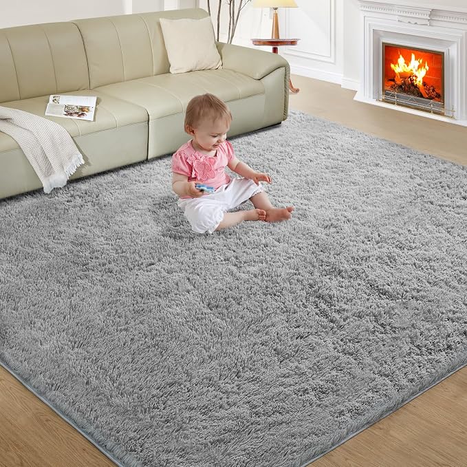 Ultra Soft Rug for Living Room, 4X6 Fluffy Shag Area Rug for Bedroom, Modern - Image 9