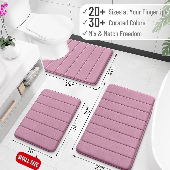 OLANLY Memory Foam Long Bathroom Rugs Runner 70x24, Super Soft Absorbent Bath - Image 2