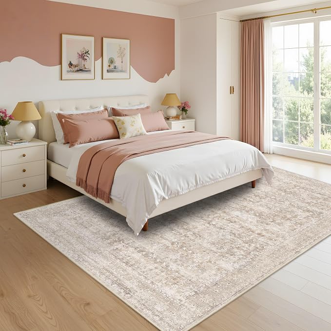 Latte&Fog 6x9 Beige Rugs for Living Room, Large Area Rug for Bedroom, Dining - Image 4