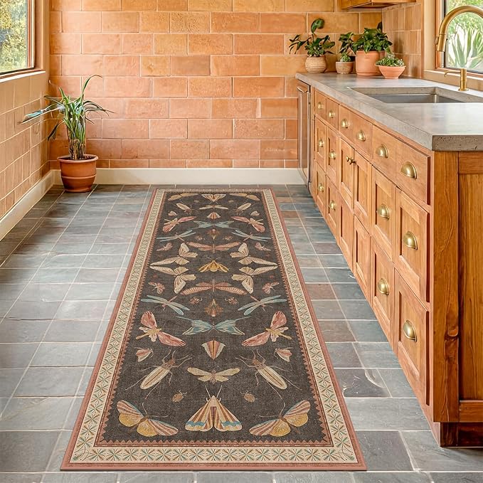 Washable Brown Runner Rug 2x7, Non Slip Indoor Carpet - Image 3