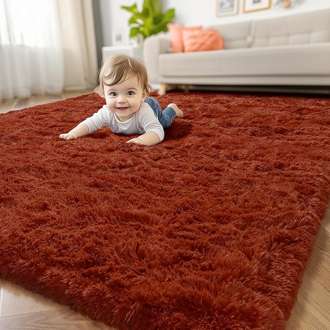 Amdrebio Terracotta Rust Area Rugs by Amdrebio