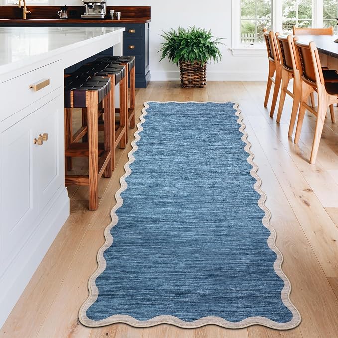 GarveeHome Scalloped Washable Runner Rugs 2x6 Rug Runner Modern Non Slip - Image 2
