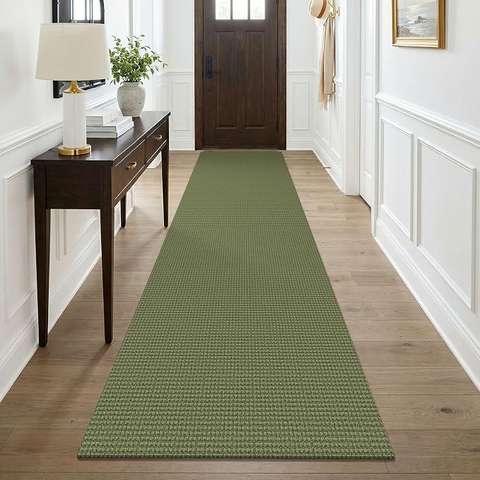 KOZYFLY Cotton Runners for Hallway 3x9, Wide Washable Runner Rug, Woven Non by KOZYFLY