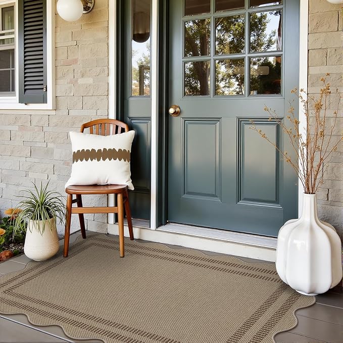 Modern Easy Jute Outdoor Patio Rug, 3x5 Washable Rugs - Image 3