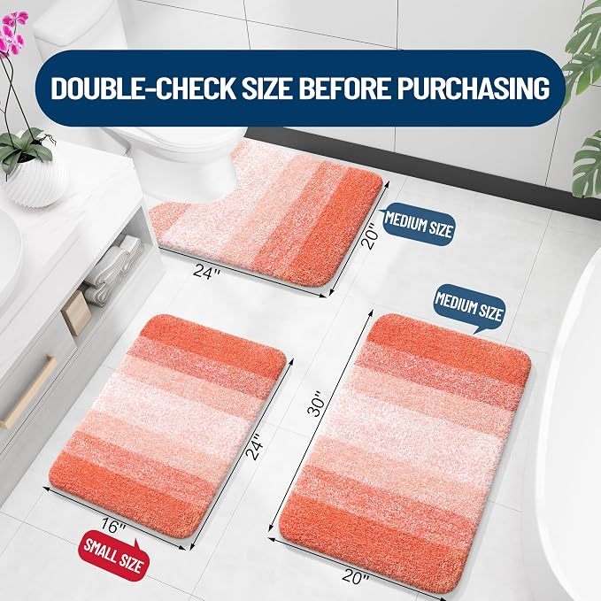 OLANLY Bathroom Runner Rugs Mat 44x24, Extra Soft Absorbent Microfiber Bath Rugs - Image 2