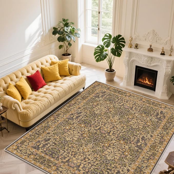 8x10 Washable Area Rugs for Living Room, Stain Resistant Vintage Rugs for - Image 2
