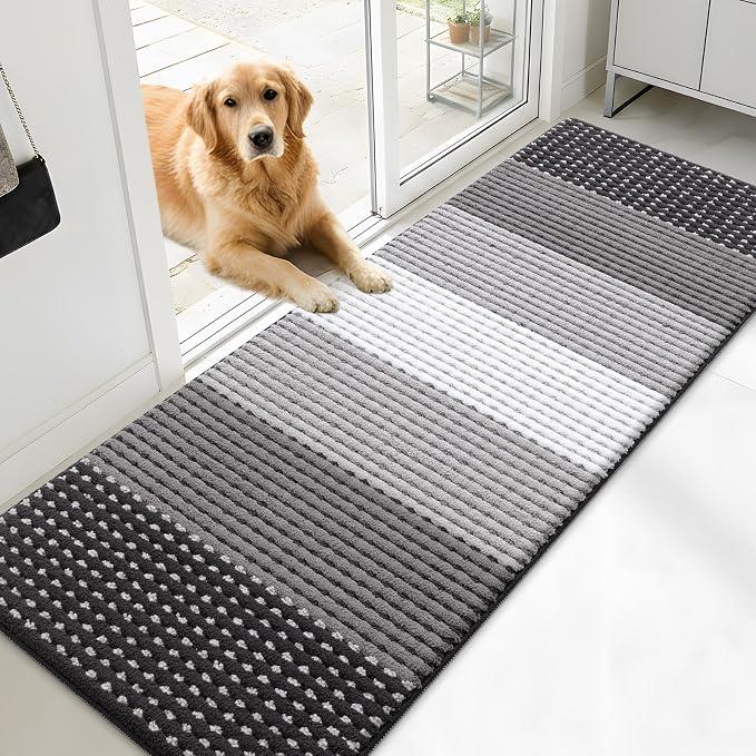 Kitinjoy Indoor Outdoor Door Mat, 71x24 Non-Slip Absorbent Dirt Trapper by Kitinjoy