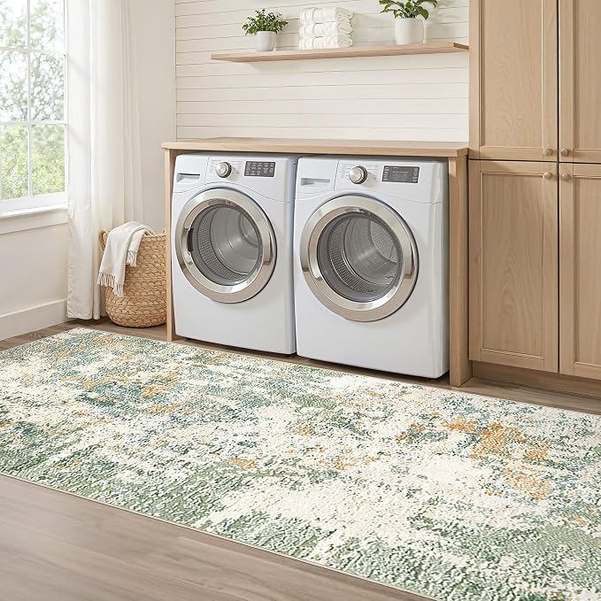 Runner Rug Kitchen Washable Rugs: 3x8 Non-Slip Abstract Soft Modern Stain - Image 7