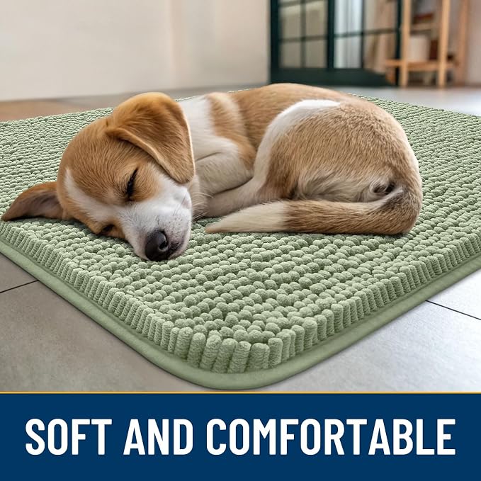 Smiry Dog Door Mat for Muddy Paws 40x32, Absorbent Dirt Trapper, Non-Slip - Image 2