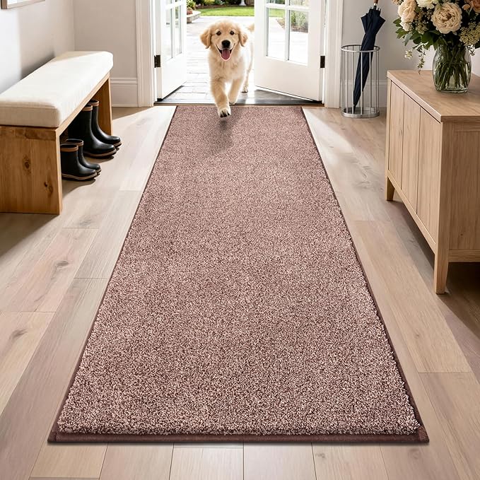 PURRUGS Dirt Trapping Door Mat 31.5" x 70", Non-Slip Machine Washable Entryway by PURRUGS