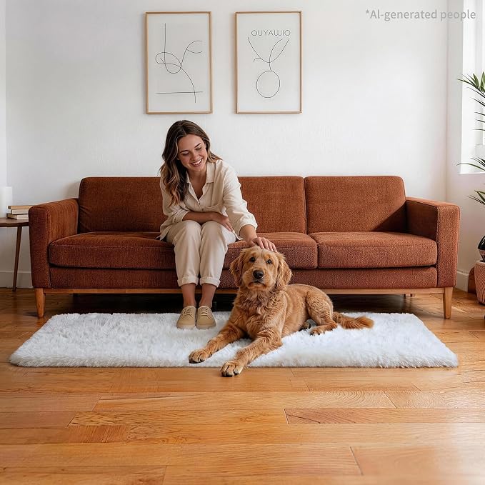 Ophanie Runner Rug for Hallway, 2x6 Washable Non-Slip Fluffy Soft Bedside Rugs - Image 6
