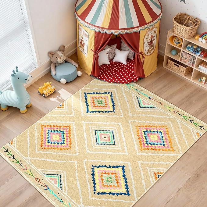 BESTSWEETIE Area Rug 9x12 Rug Machine Washable Non-Slip Low Pile Print Pattern - Image 8