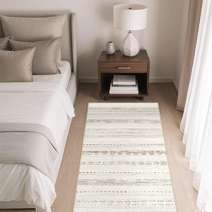 Nakagishi 2X4 Rug Washable Area Rug: Small Soft Boho Farmhouse Neutral Moroccan - Image 4