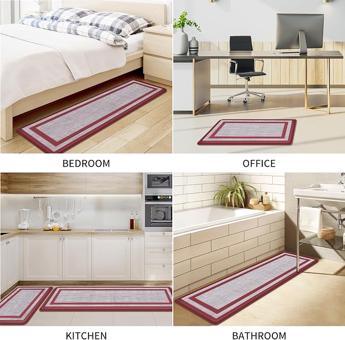 Mattitude Kitchen Mats Set of 2 Cushioned Rugs 0.47 inch Thick Anti-Fatigue Mats - Image 6