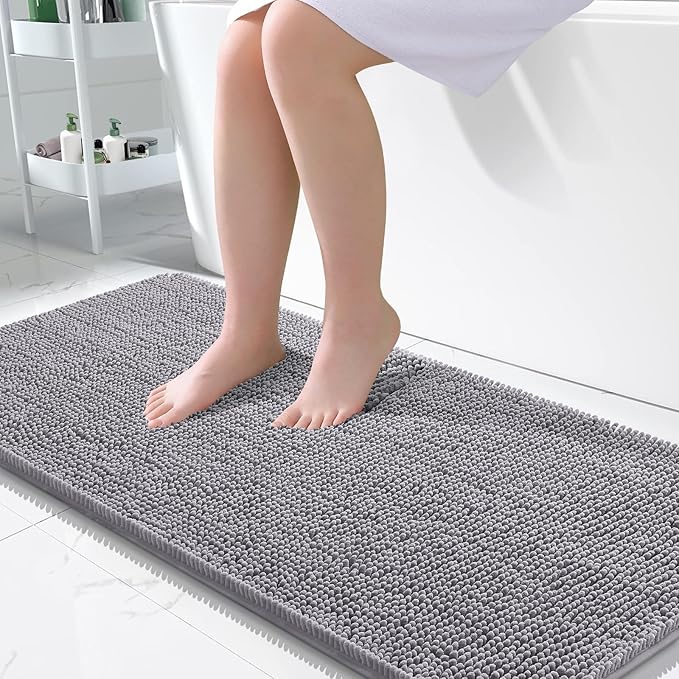 OLANLY Large Bathroom Rugs 50x30, Extra Soft Absorbent Chenille Bath Rugs by OLANLY