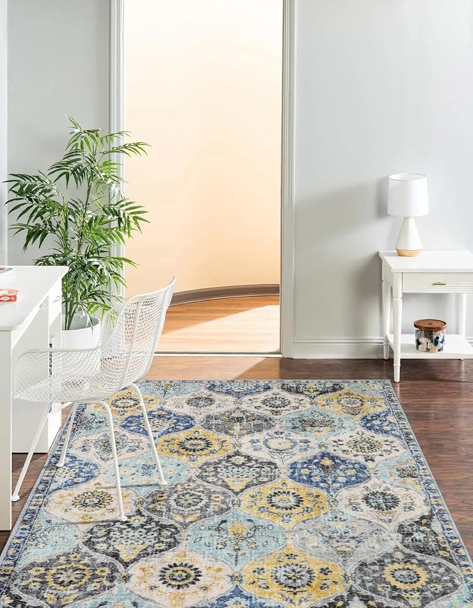 Lahome Moroccan Trellis Washable Area Rugs 5x7, 5x7 Area Rugs - Image 6