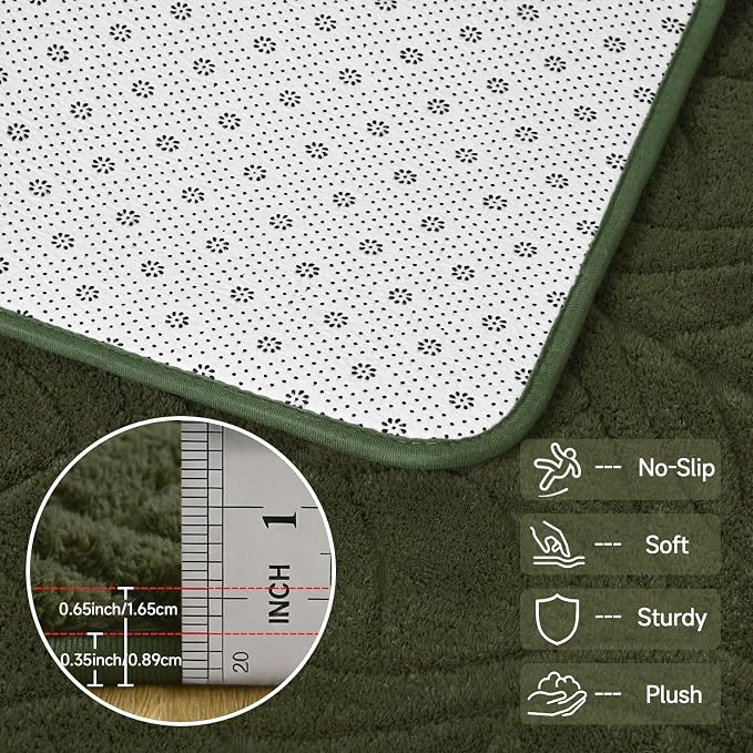 3x5 Olive Green Washable Area Rug - Image 6