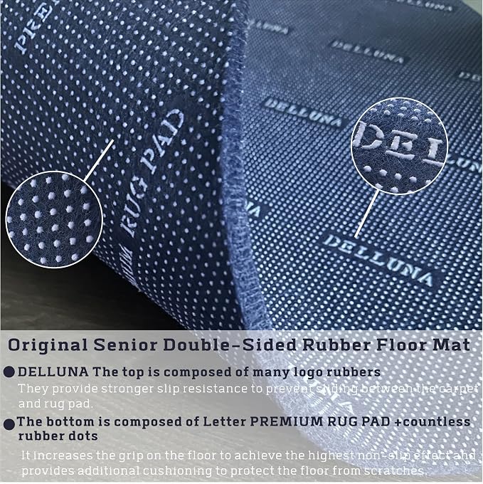 DELLUNA Non-Slip Area Rug Pad 8'x10', 3/8" Thick Double Side Rubber + Felt - Image 4