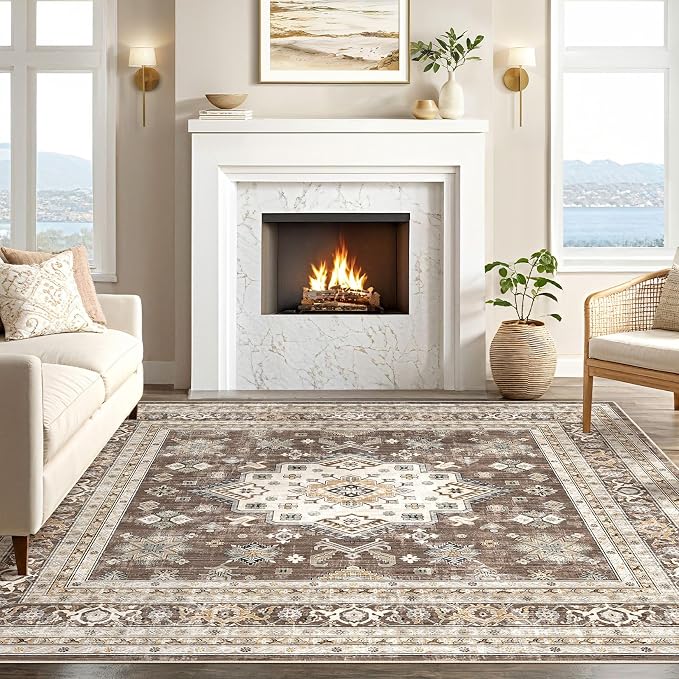 Vintage Living Room Square Area Rug 9x9 - Image 5