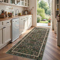 jinchan Zenith Floral Runner Rug 3x10 Washable Kitchen Runner Non-Slip Low-Pile by JINCHAN