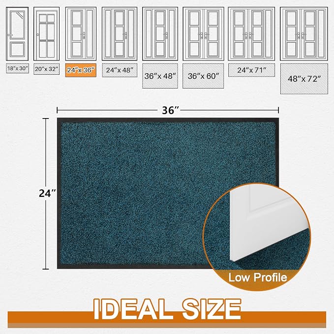Mibao Super Absorbent Front Door Mat, Non-Slip Washable Indoor Doormats - Image 2