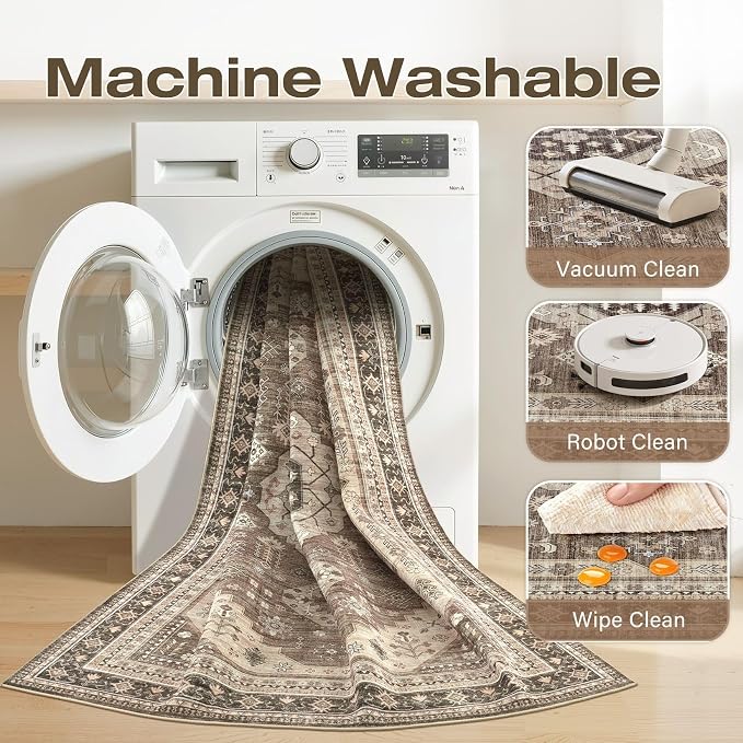 3x5 Washable Area Rug, Large Rugs - Image 9