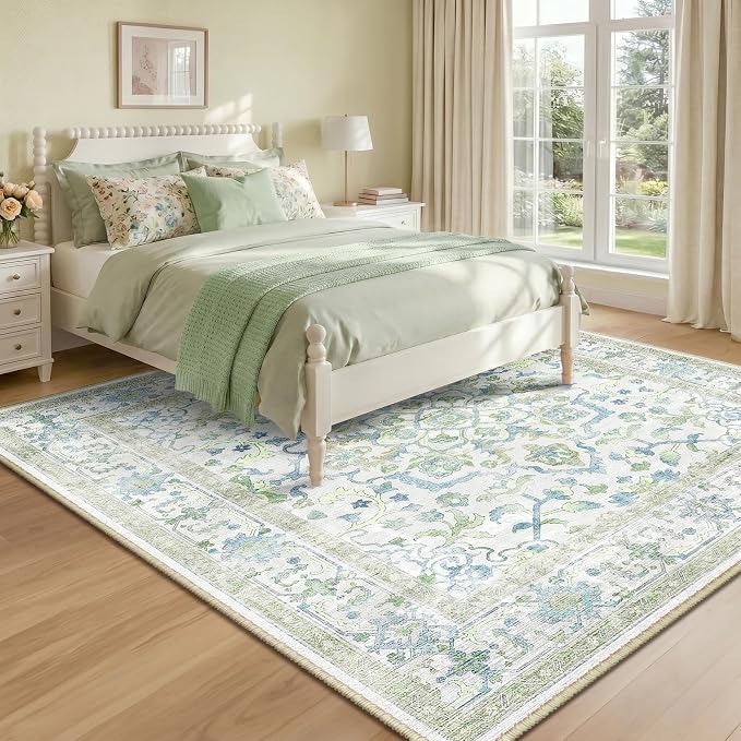 CAPALOCA Machine Washable Rugs Nursery Rug Sq8ft Cute Girl Non Slip Low Pile - Image 2