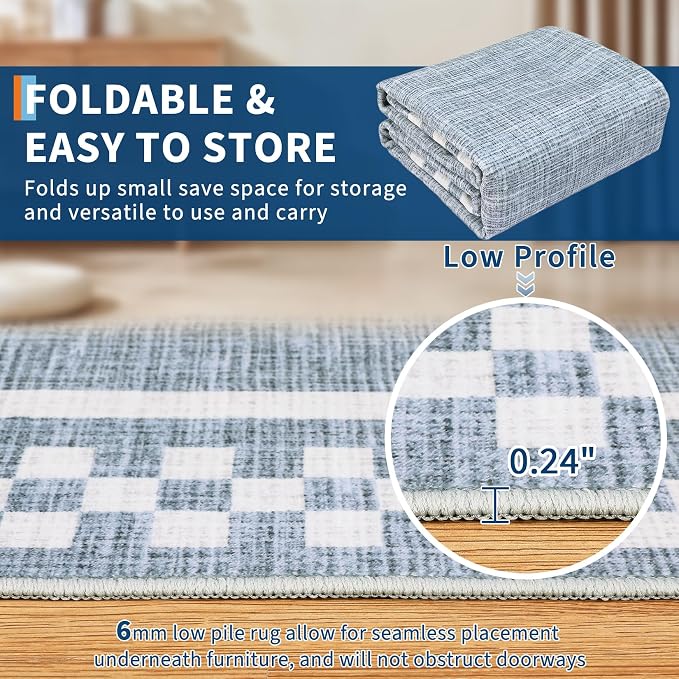 GarveeHome Washable Area Rug 4x6 Small Living Room Rugs Modern Bordered Soft - Image 4