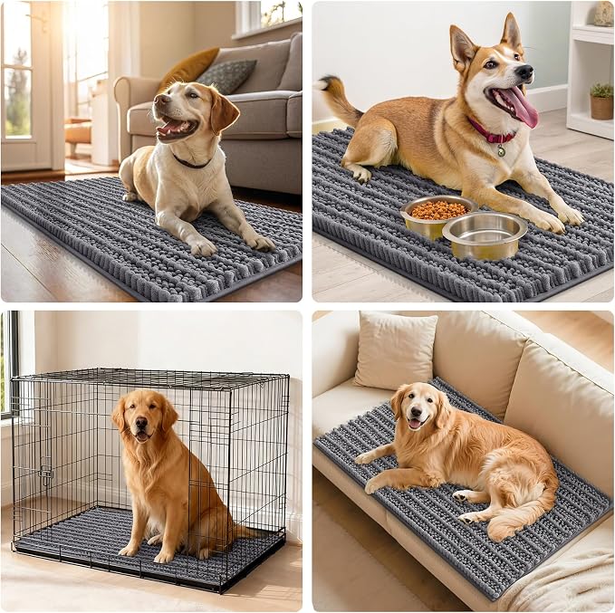 Smiry Dog Door Mat for Muddy Paws 71x46, Absorbent Dirt Trapper, Non-Slip - Image 7