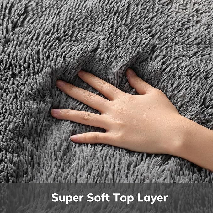 Ophanie 5x7 Area Rugs for Living Room Grey, Fluffy Shag Large Fuzzy Plush Soft - Image 2